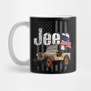 Jeep CJ-2A Jeepcar JEEP Flag Mug